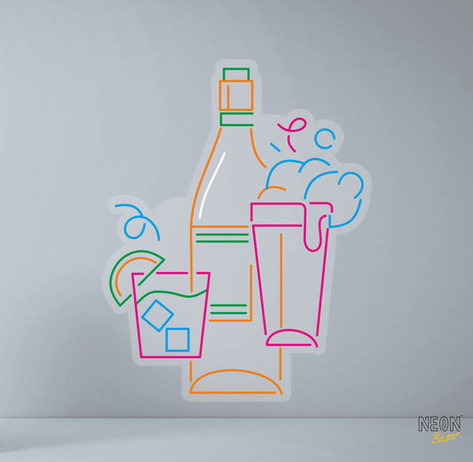 Cocktail Bottle Neon Sign - NeonBazar