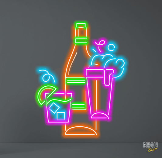 Cocktail Bottle Neon Sign - NeonBazar