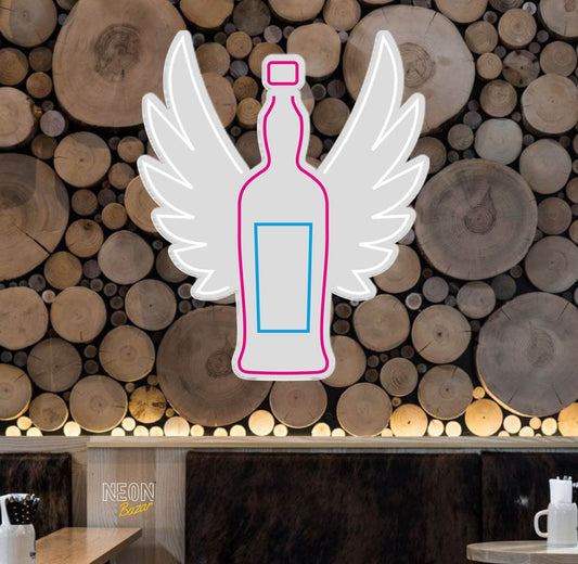 Wings Bottle Neon Sign - NeonBazar