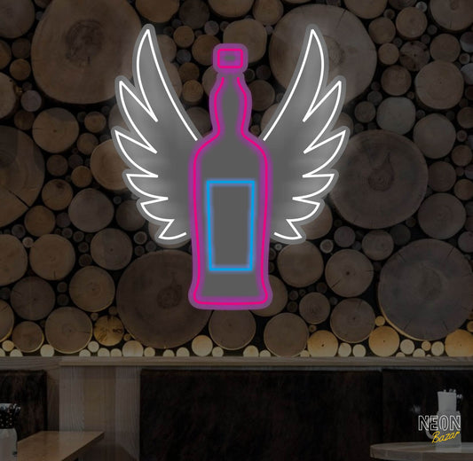 Wings Bottle Neon Sign - NeonBazar
