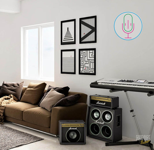 Microphone Neon Sign Light