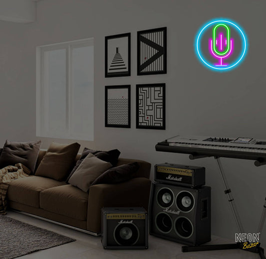 Microphone Neon Sign Light