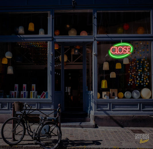 Close Neon Sign Light