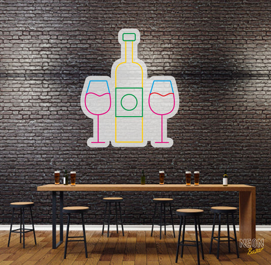 Wine Bottle Neon Sign - NeonBazar
