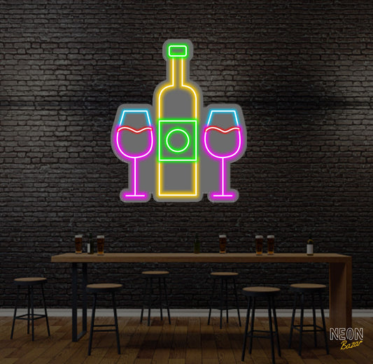 Wine Bottle Neon Sign - NeonBazar