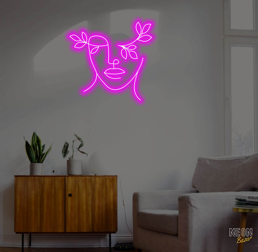 Girl Face Neon Sign - NeonBazar