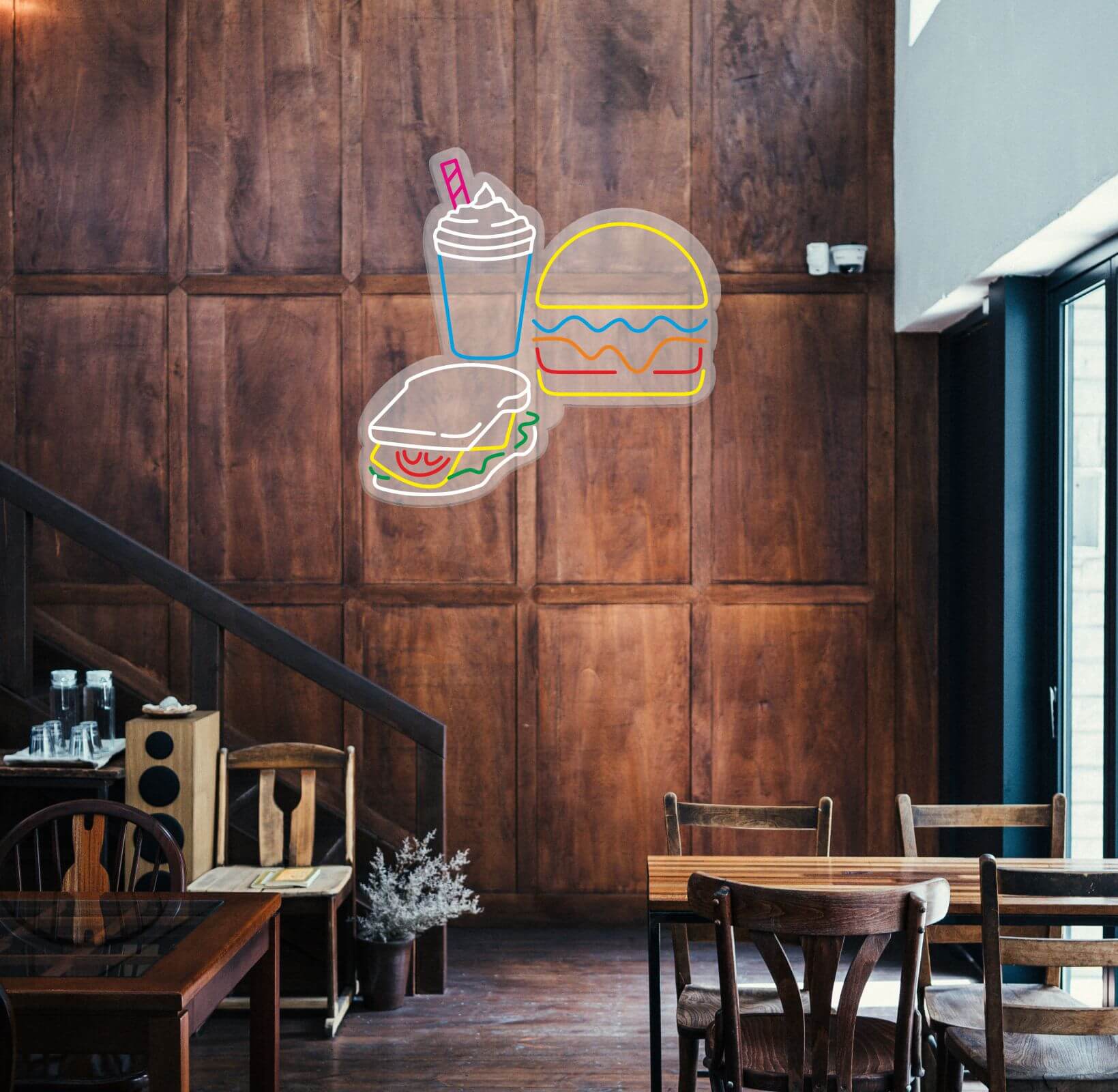 Combo Burger Neon Sign - NeonBazar