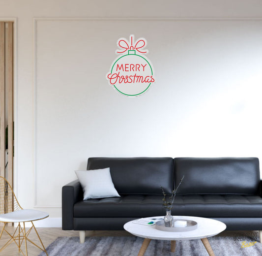 Merry Christmas Ball Neon Sign - NeonBazar