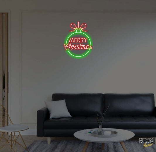 Merry Christmas Ball Neon Sign - NeonBazar