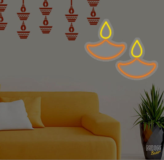 Diya Neon Sign - NeonBazar