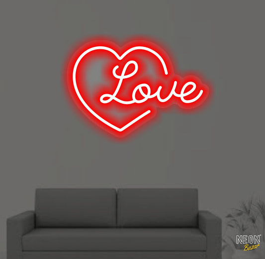 Heart & Love Icon Neon Sign - NeonBazar