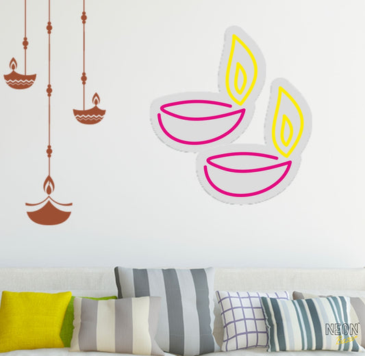 Diya Neon Sign - NeonBazar