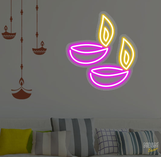 Diya Neon Sign - NeonBazar