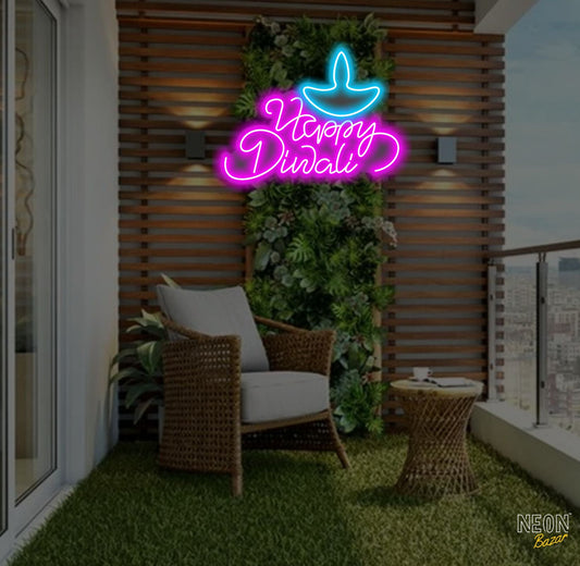 Happy Dipawali Icon Neon Sign - NeonBazar