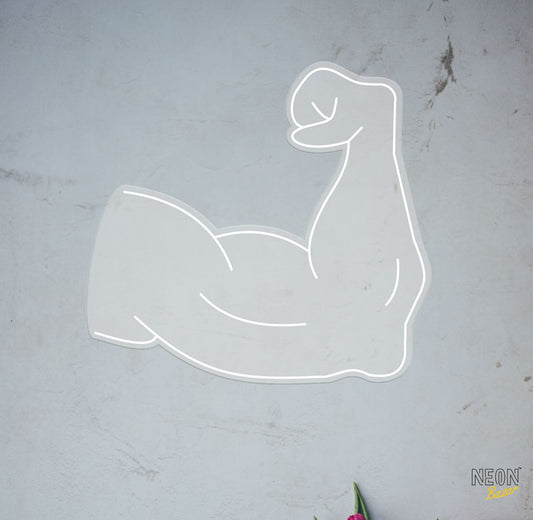 One Arm Flexing Neon Sign Light