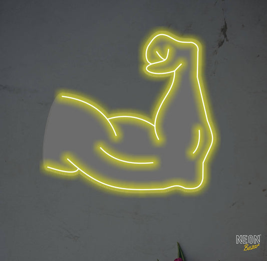 One Arm Flexing Neon Sign Light
